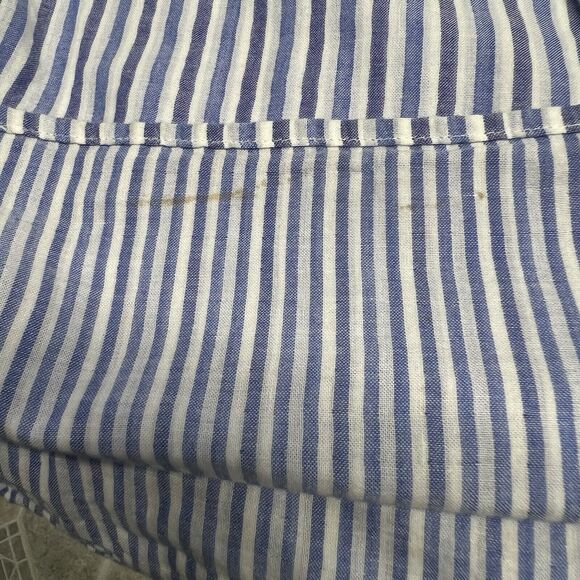 Rag & Bone Drew Off Shoulder Mini Dress Tunic MED Blue Stripe Cotton - Picture 10 of 13